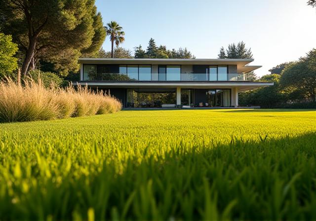 Villa moderna con prato all inglese